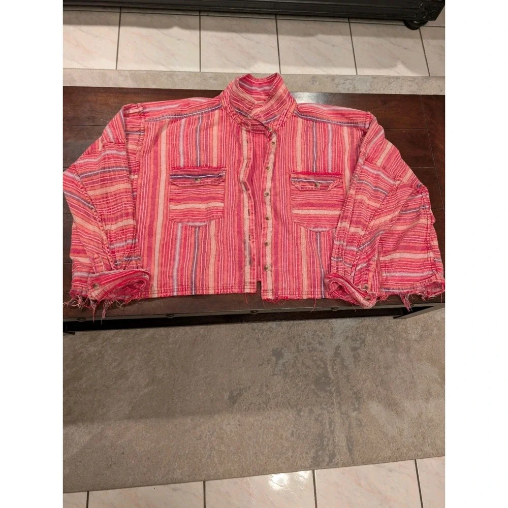 We The Free By Free People All Good Striped Shirt Woman's